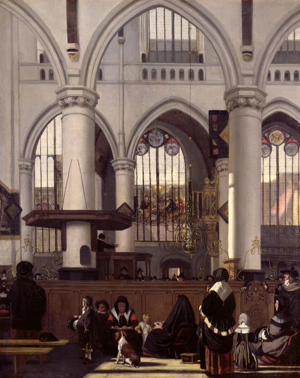 The Interior of Oude Kerk, Amsterdam by Emanuel de Witte