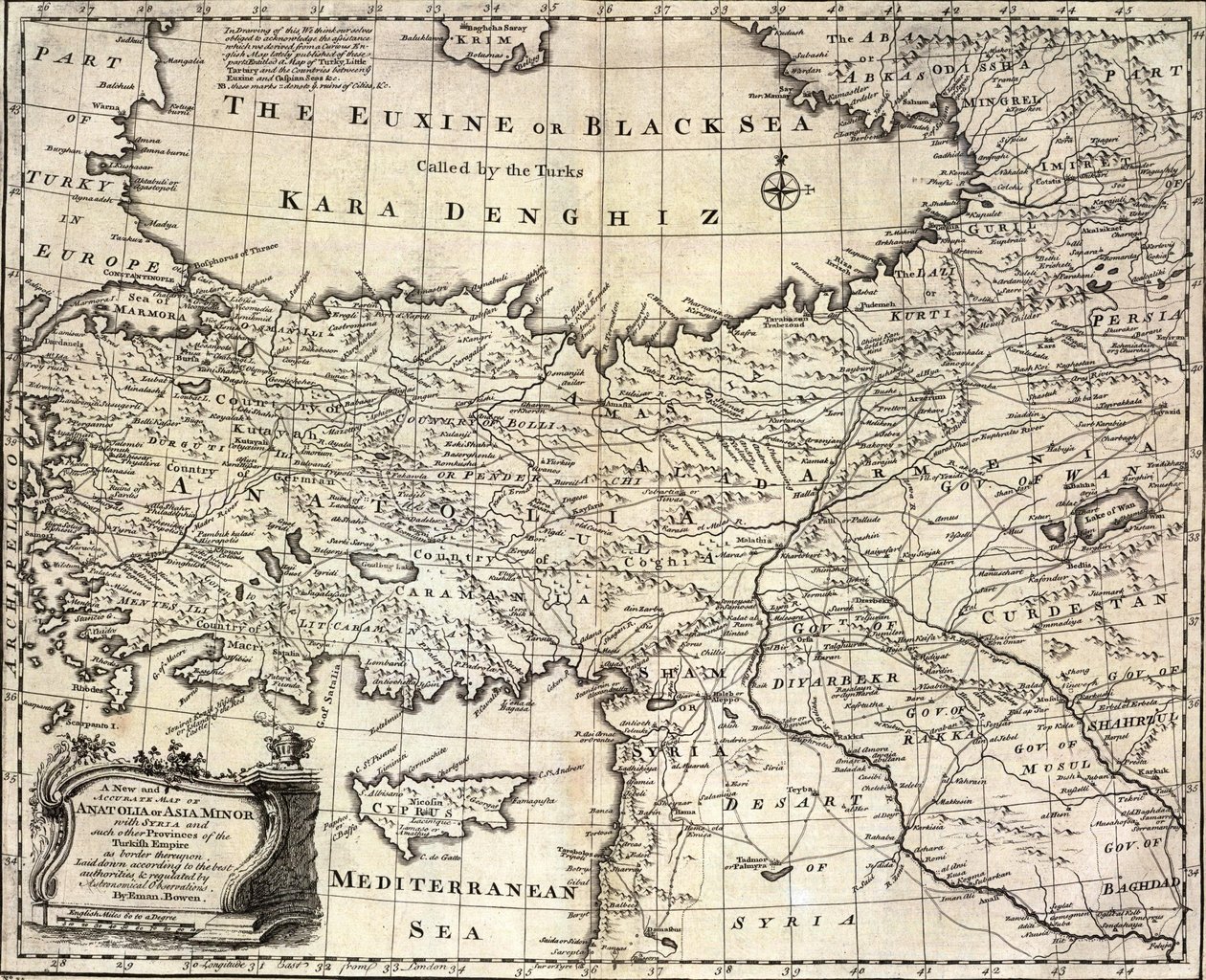 Of Anatolia or Asia Minor, with Syria and Other Provinces of the Turkish Empire by Emanuel Bowen