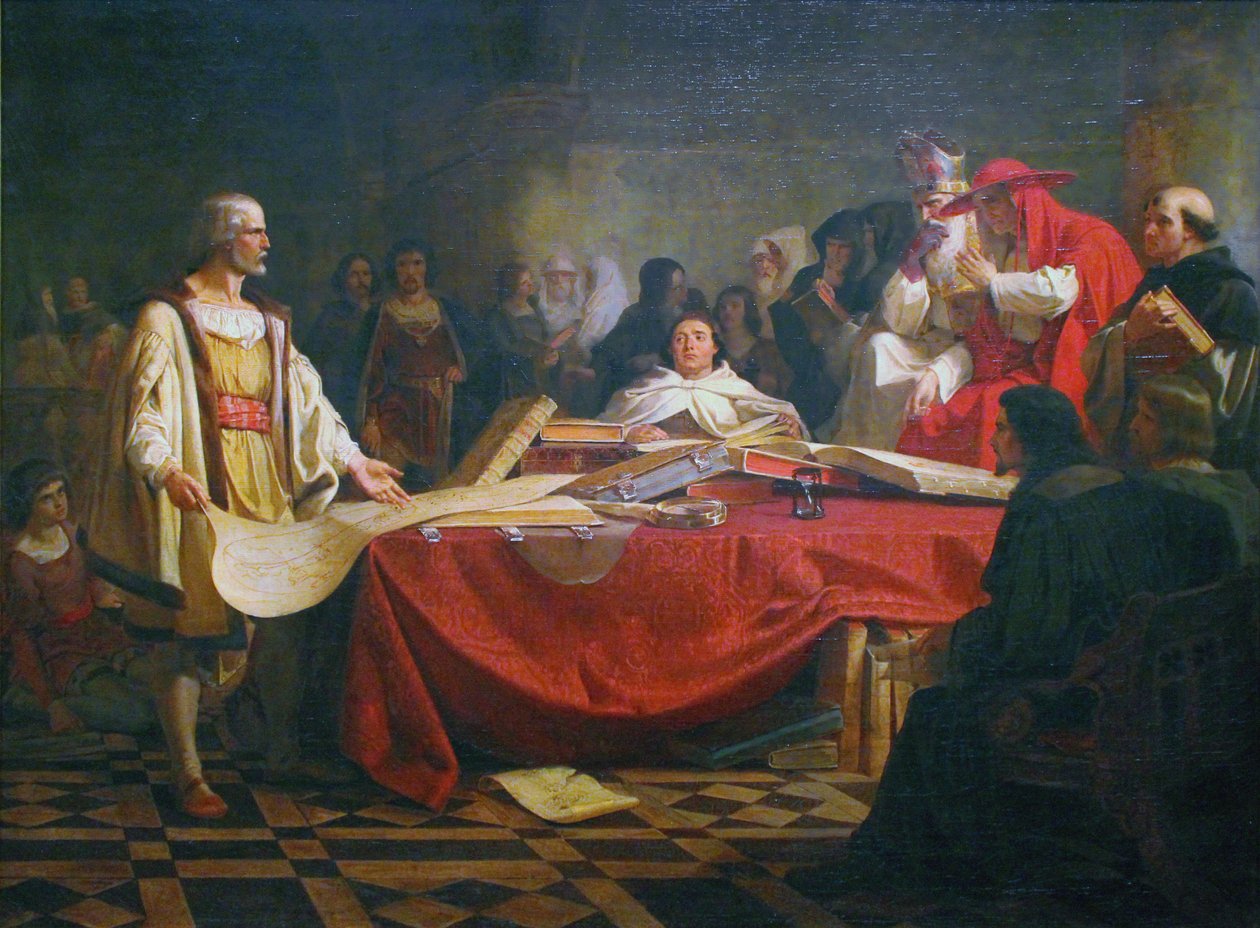 Christopher Columbus before the Council of Salamanca by Emanuel Leutze