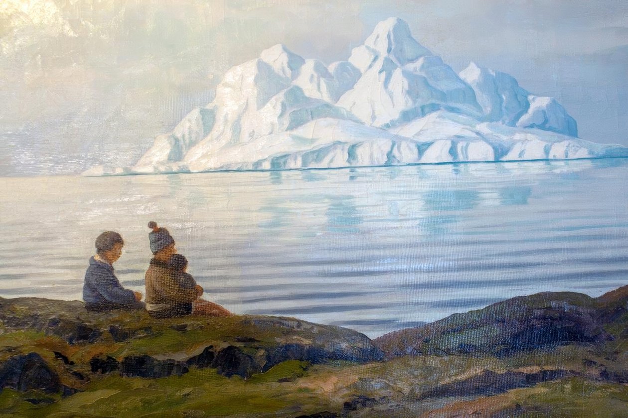 People in Summer at Disco Bay, West Greenland by Emanuel A. Petersen
