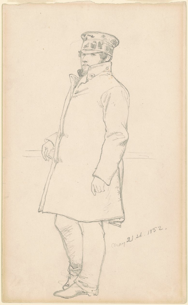 Man in Cap and Coat by Emanuel Gottlieb Leutze
