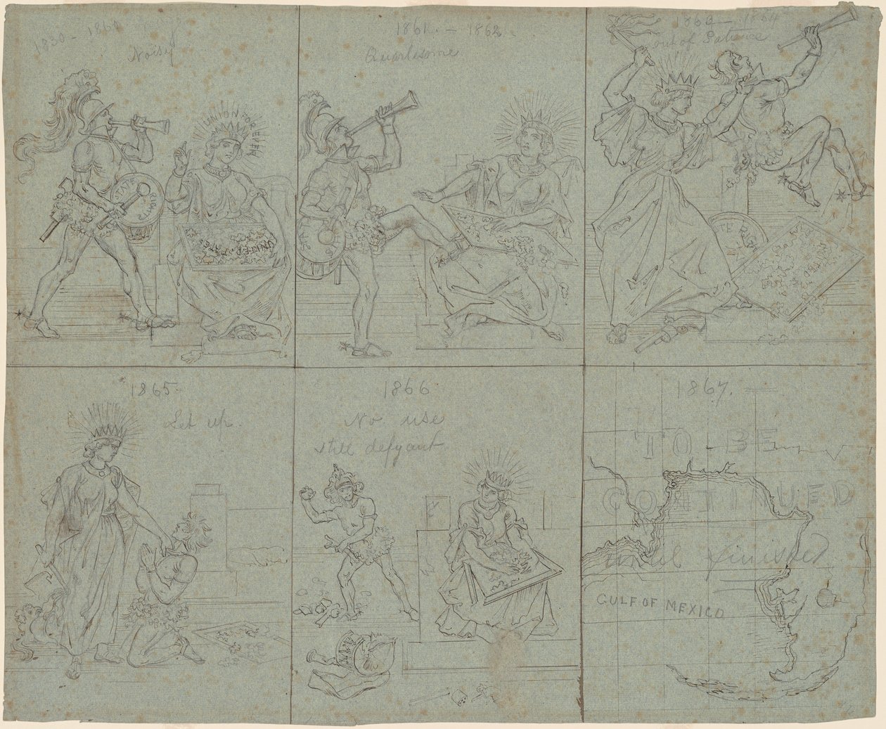 Political Cartoon of the American Civil War by Emanuel Gottlieb Leutze