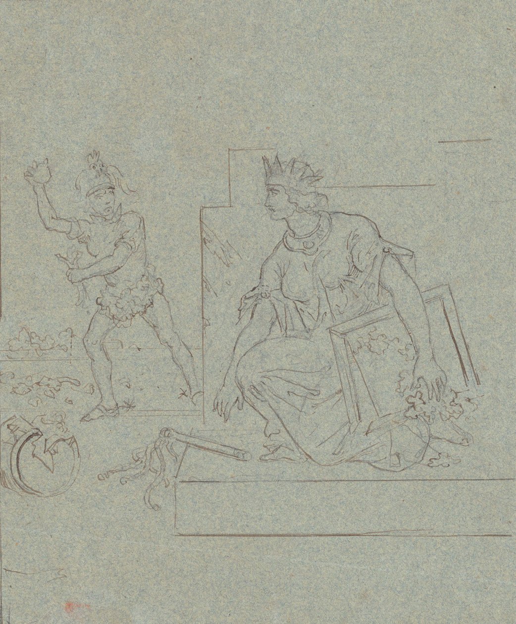 Political Cartoon on American Civil War, c.1860 by Emanuel Gottlieb Leutze