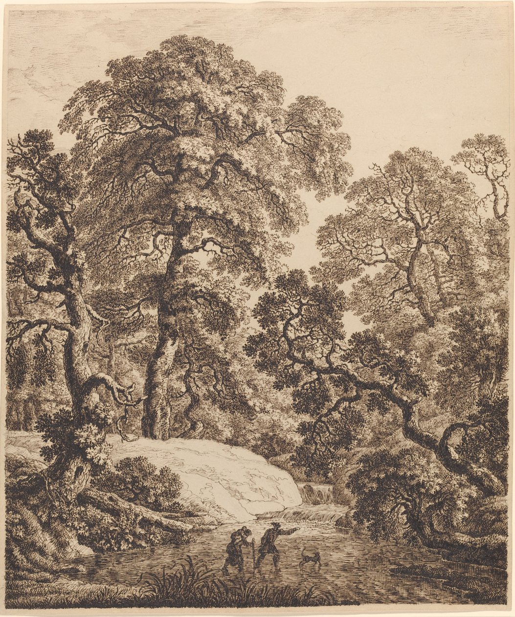 An Oak Forest with a Family of Travelers by Emanuel Steiner