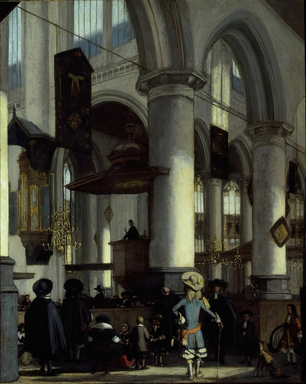 Interior of the Oude Kerk, Delft, c. 1680 by Emanuel de Witte