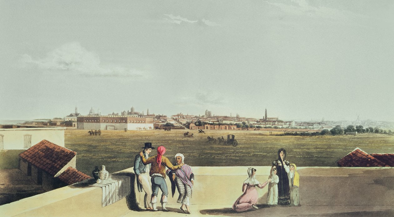 General View of Buenos Aires from the Plaza del Toros, from Picturesque Illustrations of Buenos Aires and Montevideo by Emeric Essex after Vidal