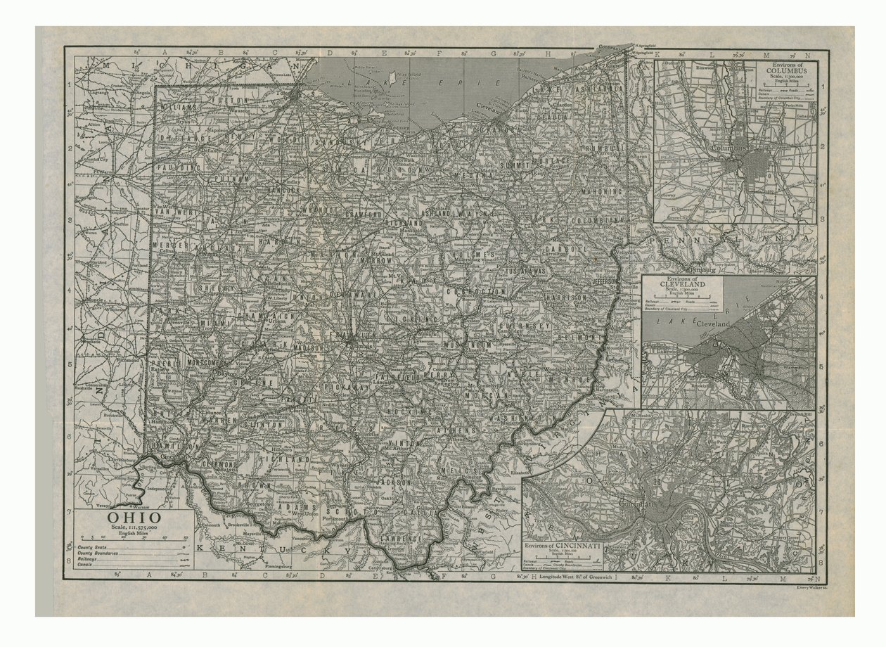 Map of Ohio, USA by Emery Walker