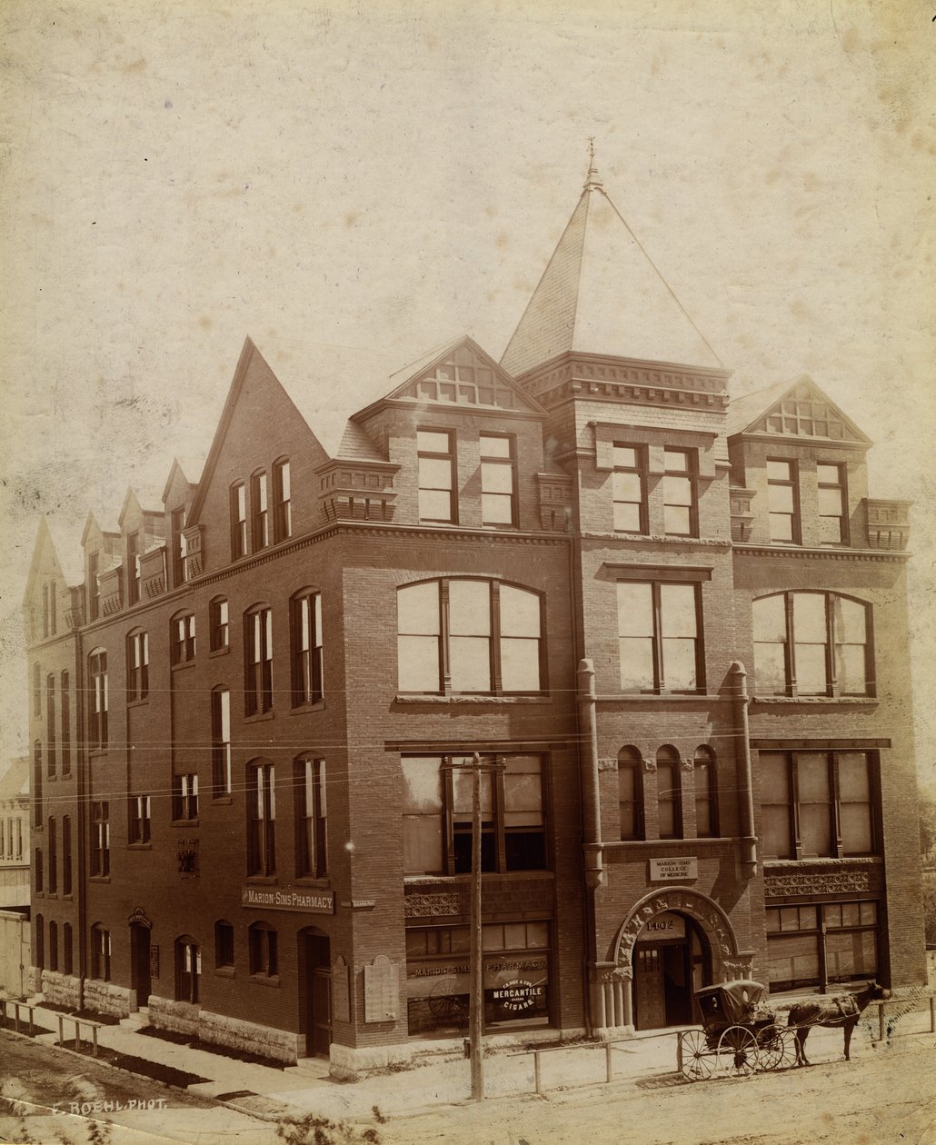 Marion Sims Medical College, South Grand Avenue and Caroline Street by Emil Boehl