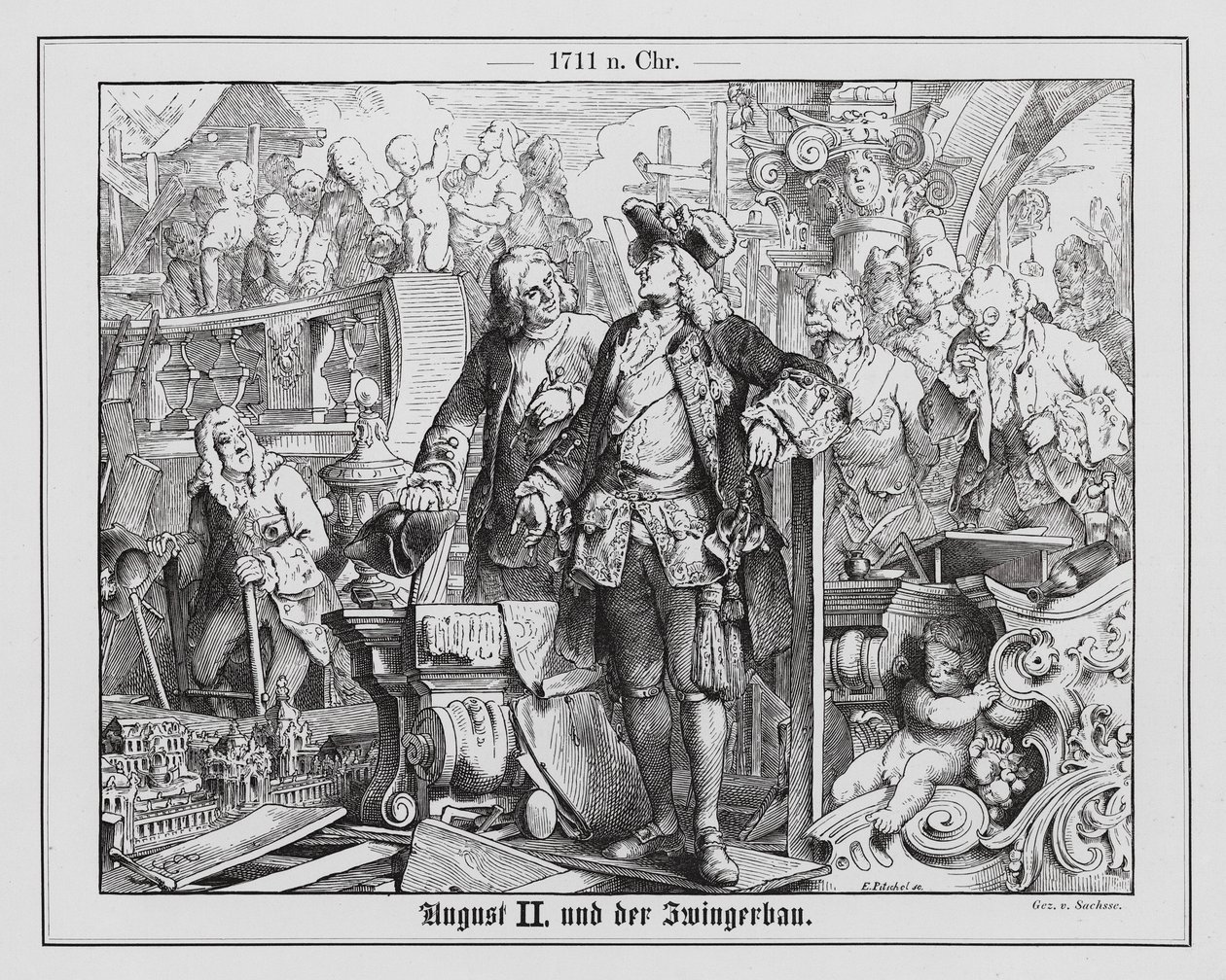 Augustus II, Elector of Saxony and King of Poland, and the Building of the Zwinger Palace by Emil Eugen Sachsse