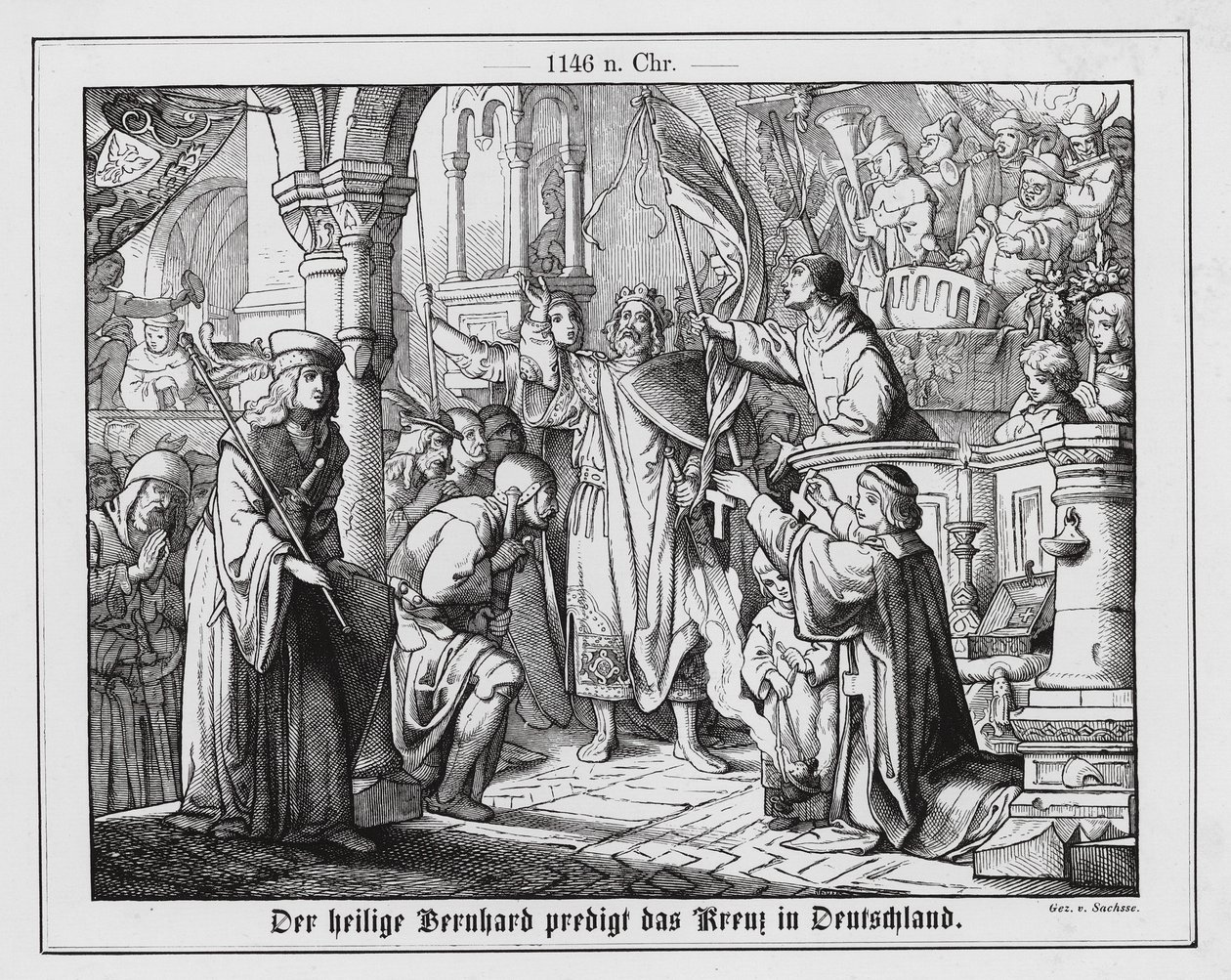 Bernard of Clairvaux Preaching the Second Crusade in Germany by Emil Eugen Sachsse