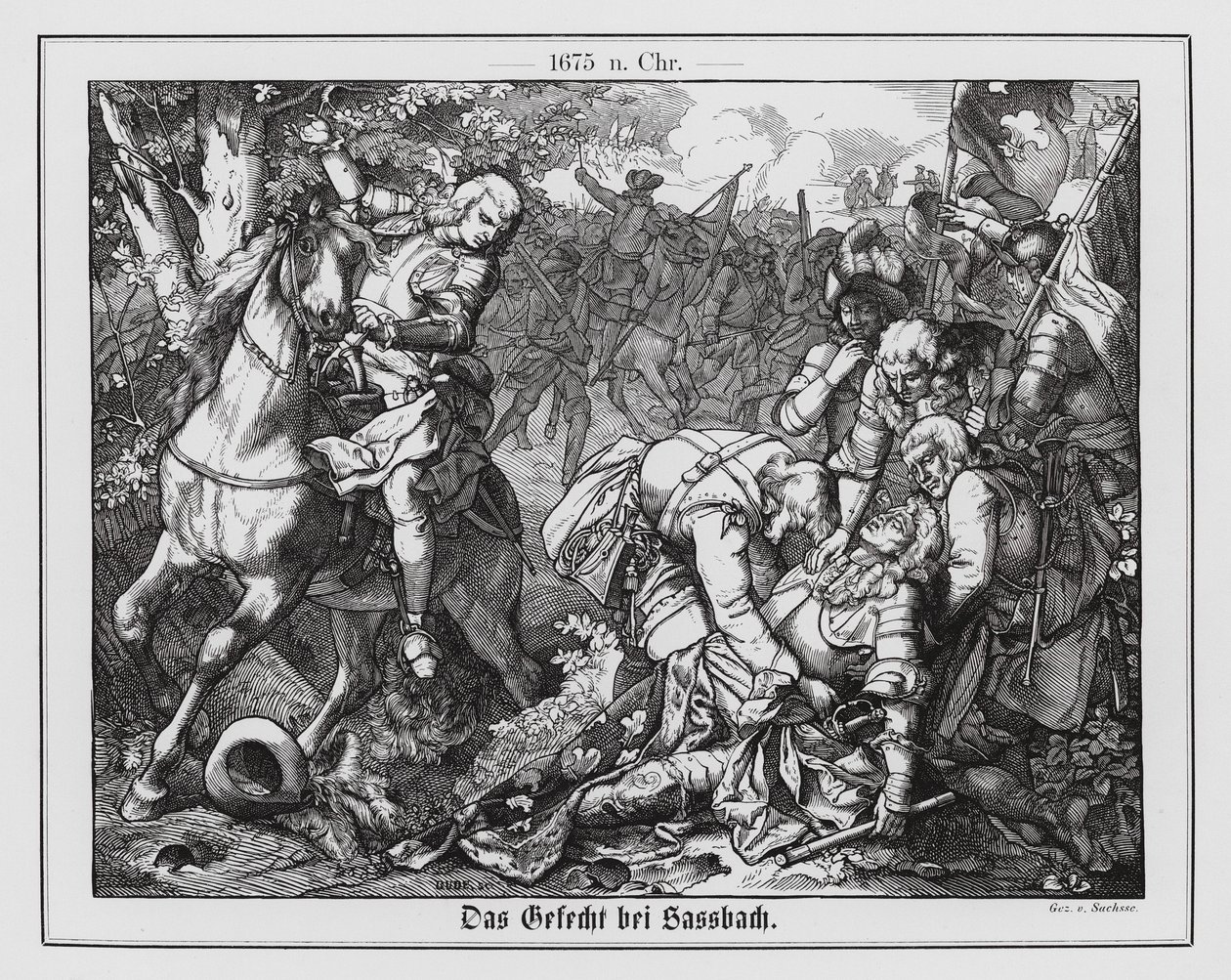 Death of Marshal Turenne at the Battle of Salzbach by Emil Eugen Sachsse