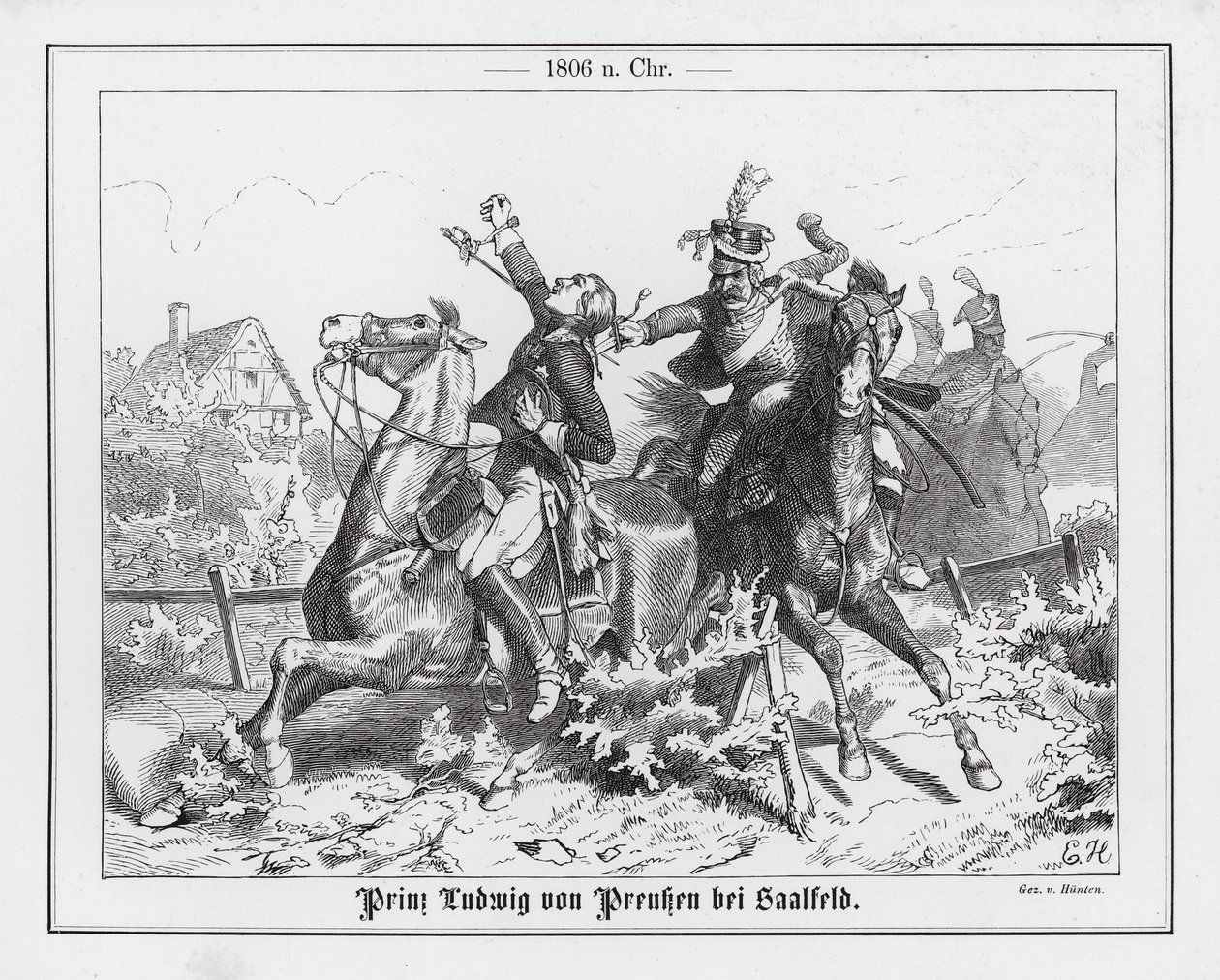 Death of Prince Louis Ferdinand of Prussia at the Battle of Saalfeld by Emil Huenten