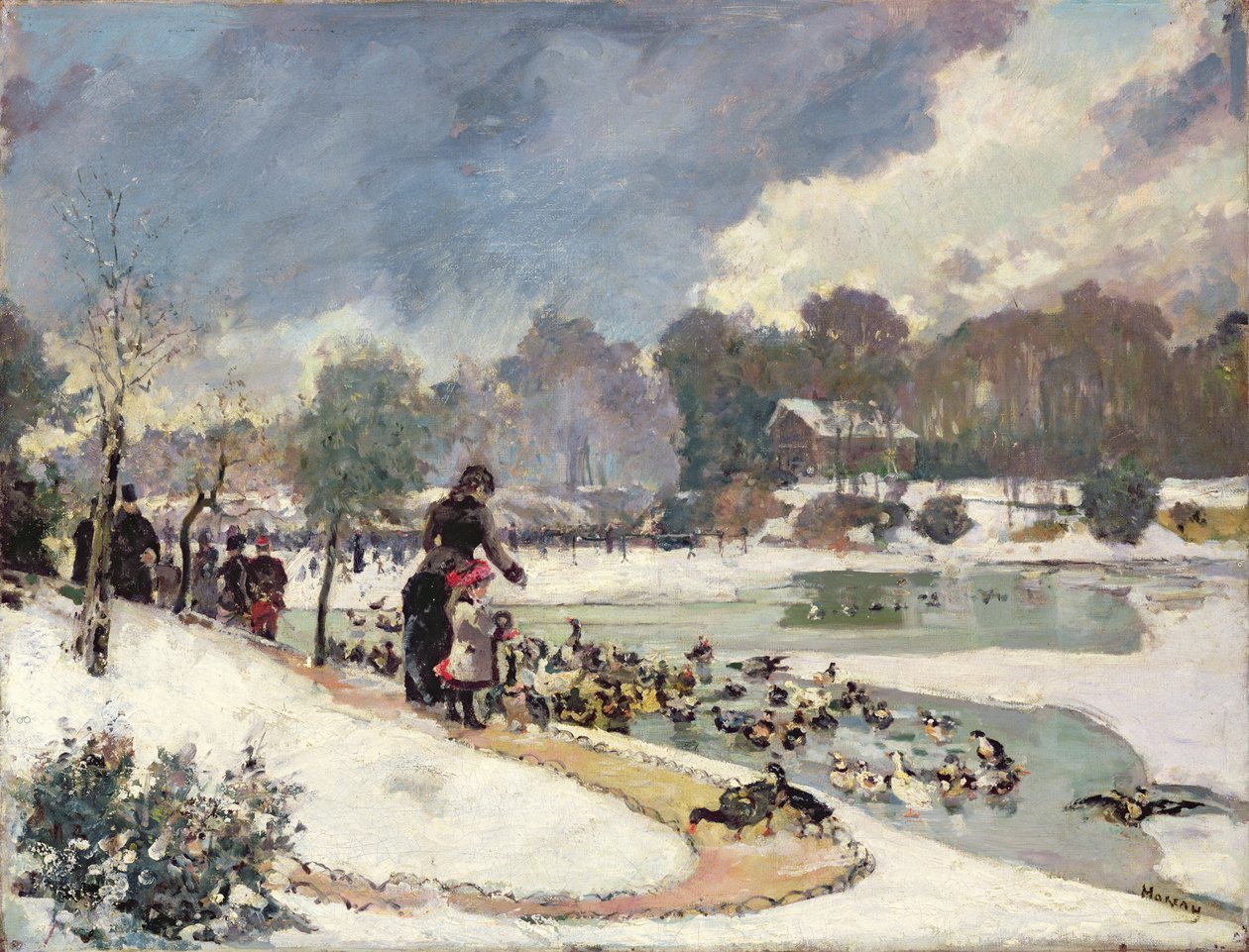 Ducks in the Bois de Boulogne by Emile Antoine Guillier