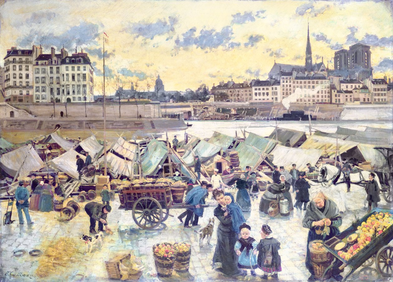 The Apple Market by Emile Antoine Guillier