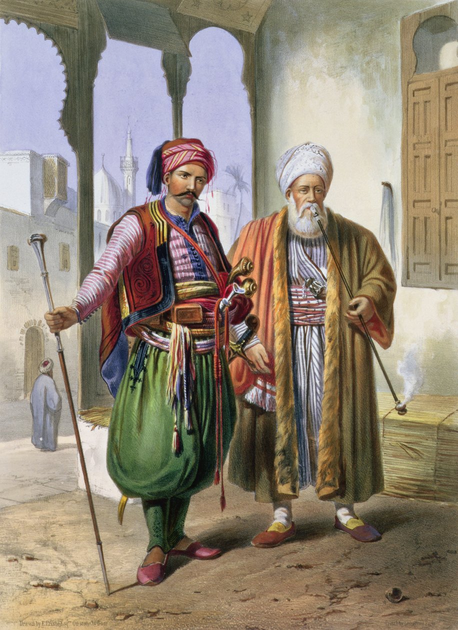 A Janissary and a Merchant in Cairo, illustration from 