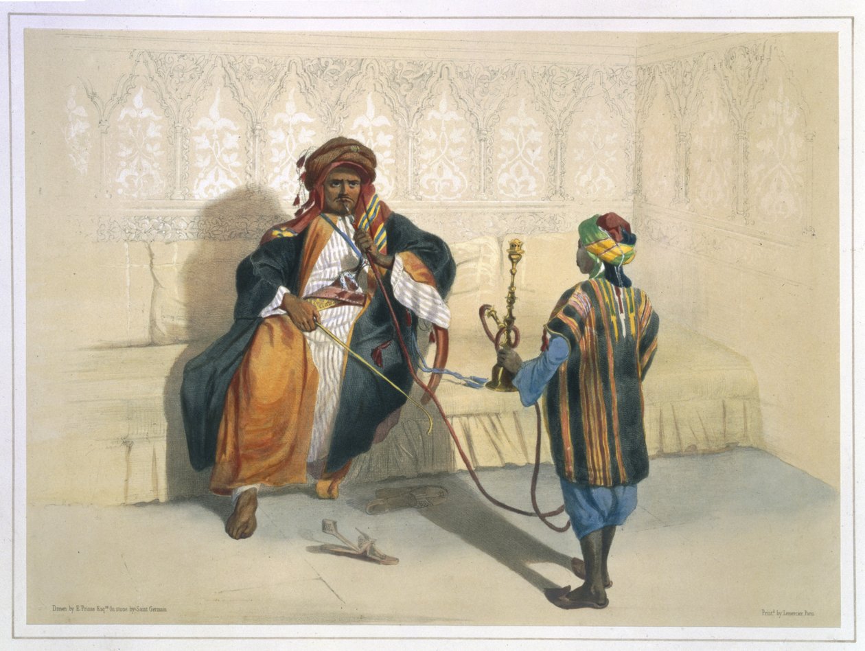 An Arab Sheikh Smoking, illustration from 