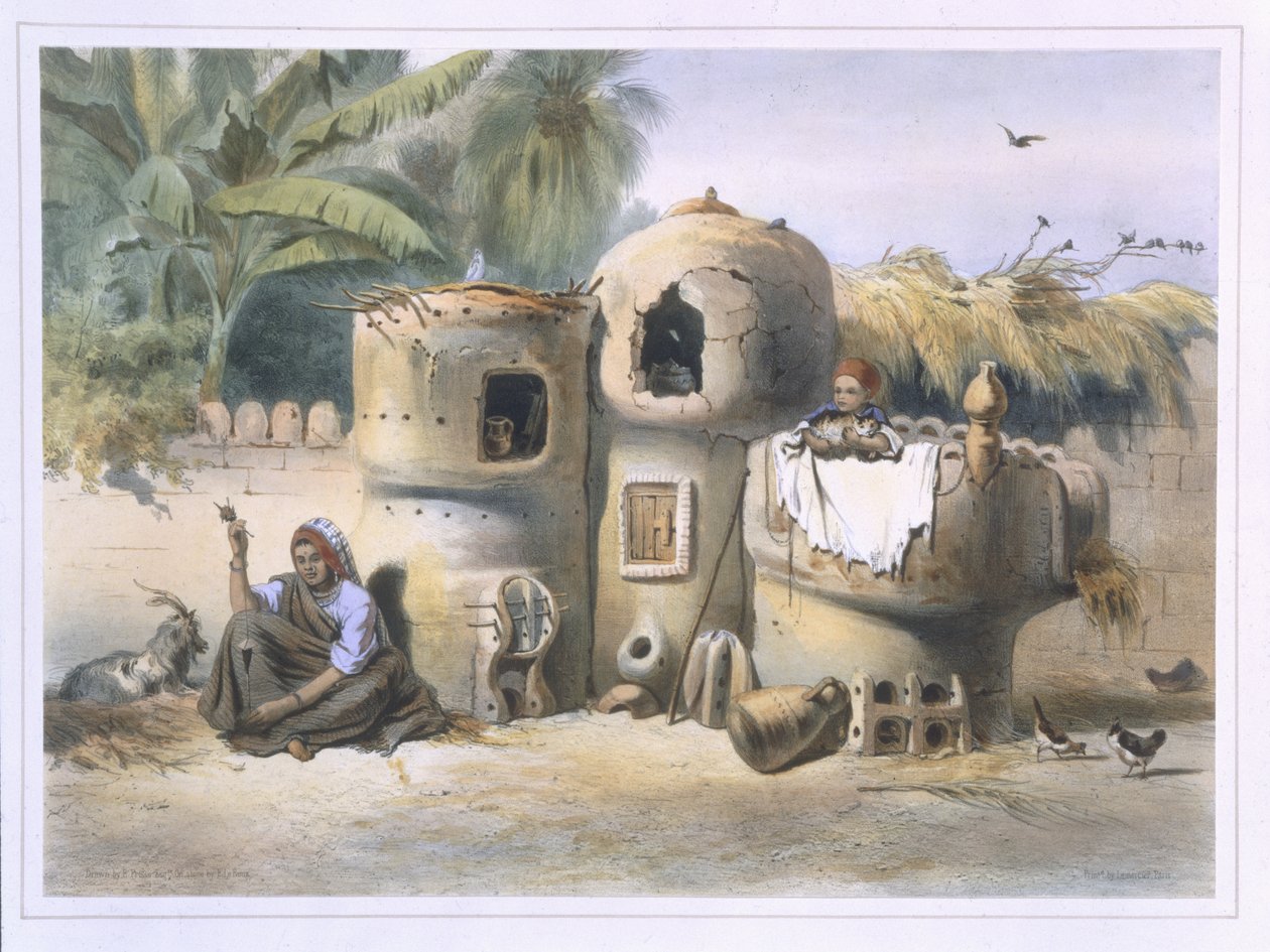 Peasant Dwellings in Upper Egypt, illustration from 