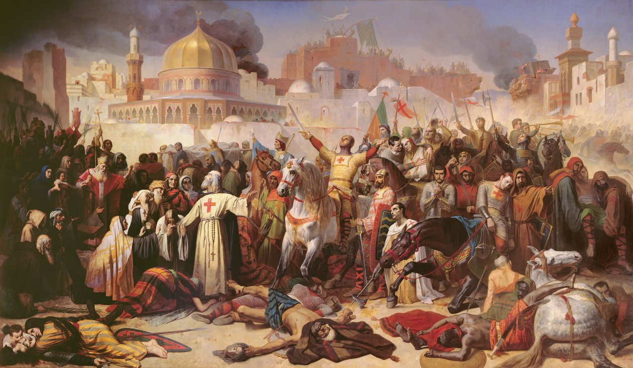 Taking of Jerusalem by the Crusaders, 15th July 1099, 1847 by Emile Signol