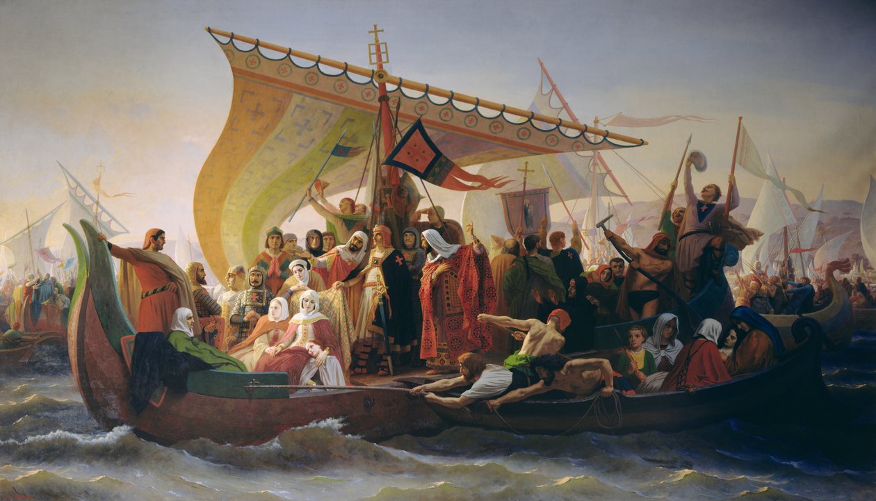 The Crossing of the Bosphorus by Godfrey of Bouillon and his Brother ...
