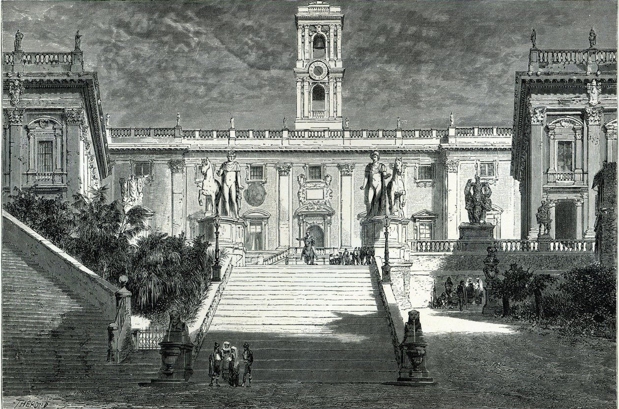 Facade of the Senatorial Palace, Rome by Emile Theodore Therond