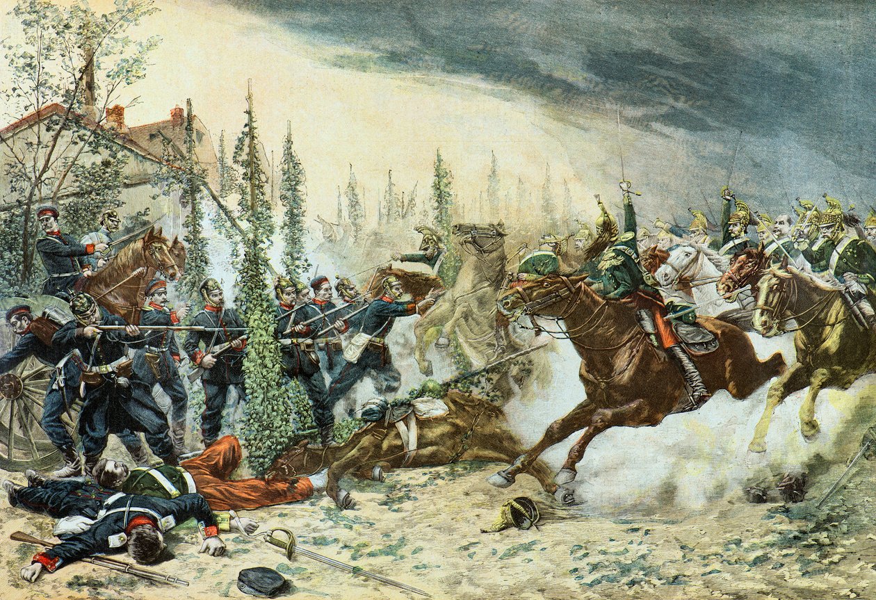 French Dragoons Charging at the Battle of Gravelotte by Emile (after) Brisset