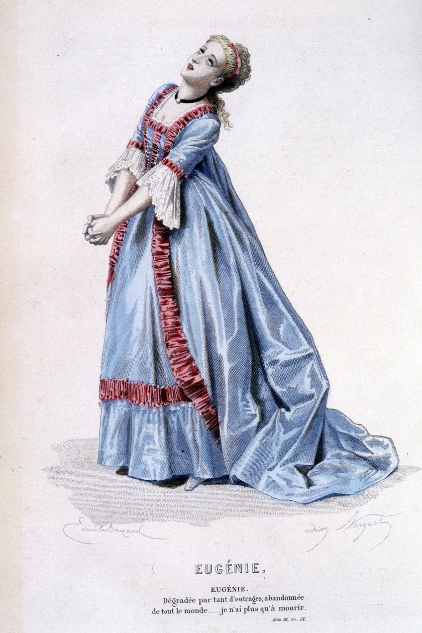 Complete work by Beaumarchais (1732-1799) by Edouard Fournie, Ed. Laplace, Sanchez et Cie, Paris 1876 (engraving) by Emile Antoine Bayard
