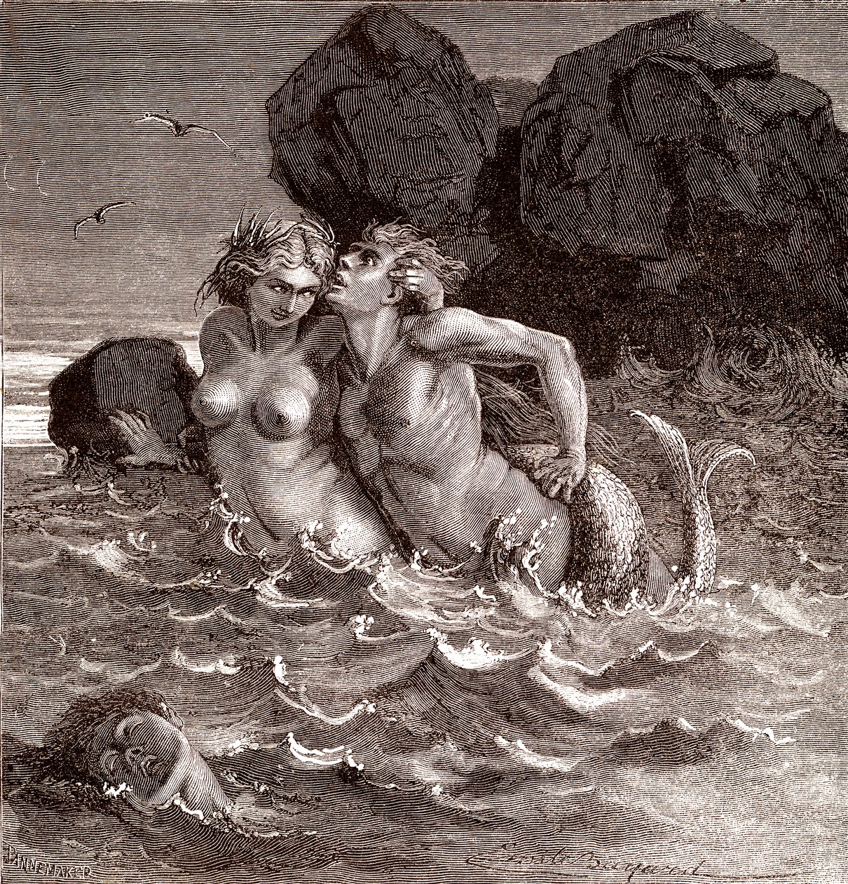The mermaid by Emile Antoine Bayard