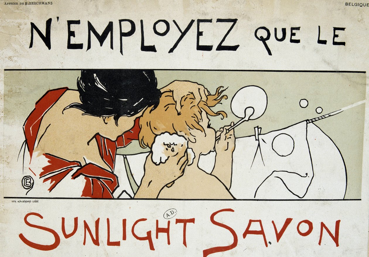 Use only Sunlight soap, Mother doing her child