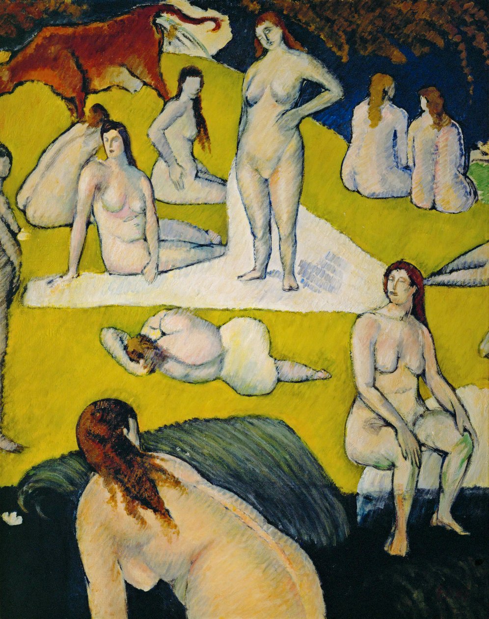 Bathers with the Red Cow by Emile Bernard