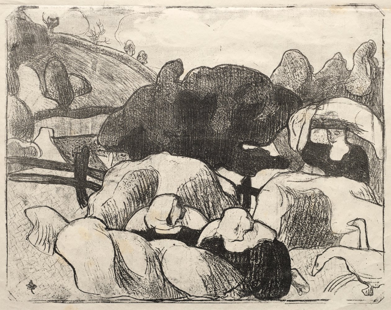 Les Bretonneries: Breton Women Making Haystacks by Emile Bernard