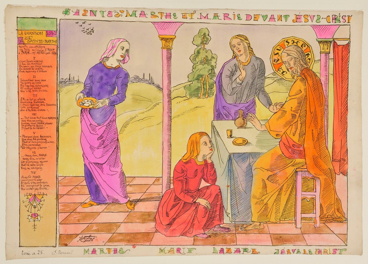 Saint Martha and Mary before Jesus Christ by Emile Bernard