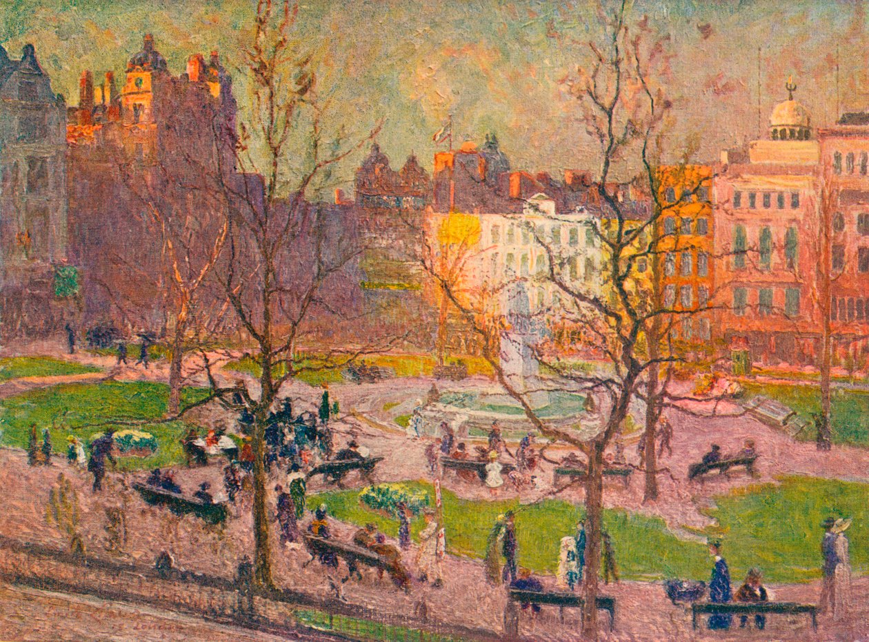 March Sunshine, Leicester Square by Emile Claus