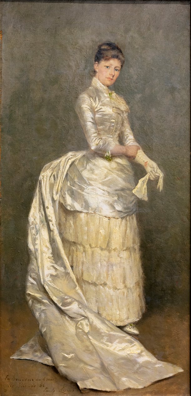 Portrait of Mrs. Claus in her wedding dress by Emile Claus