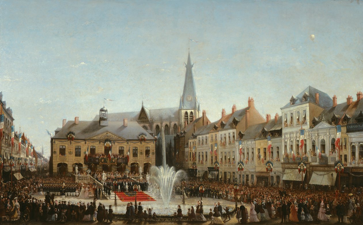 Ceremony of the Inauguration of the Water of the Lys in Tourcoing in 1863, 1864 by Emile Defrenne