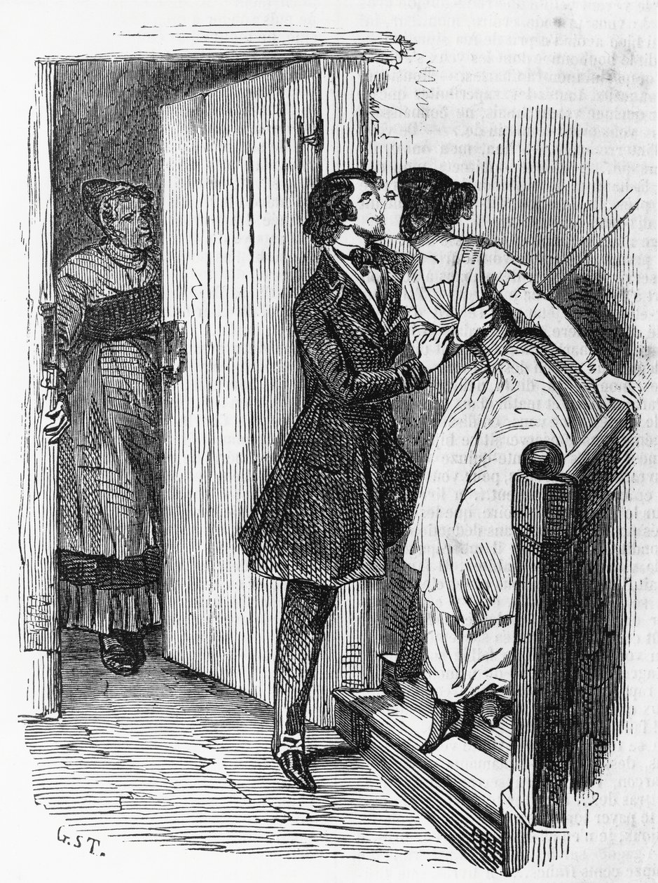 Illustration for Eugenie Grandet, novel by Honore de Balzac from Human Comedy by Emile Deschamps