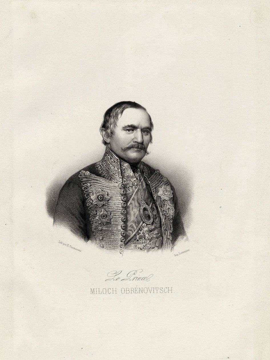 Milo Obrenovic I, Prince of Serbia, c1838 by Emile Desmaisons