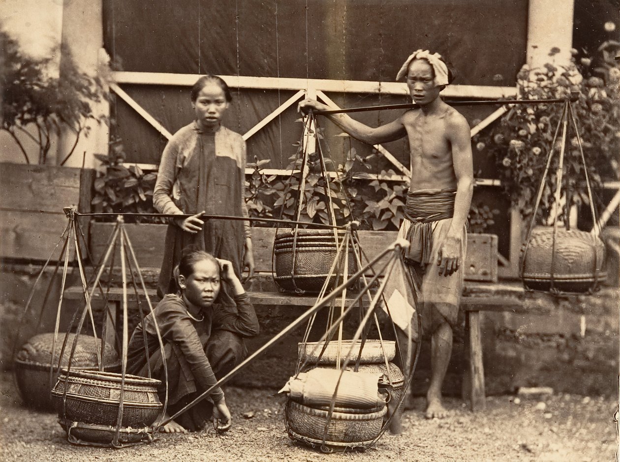 Fruit Merchants, Cochinchina by Emile Gsell