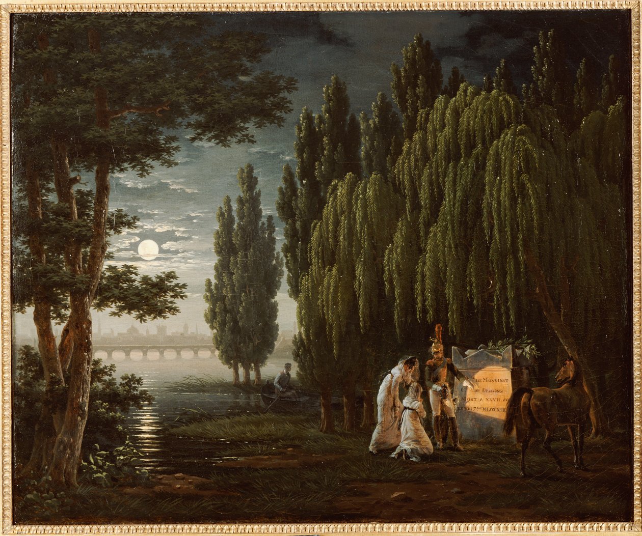 At the Tomb of Colonel Monginot by Emile Jean Horace Vernet