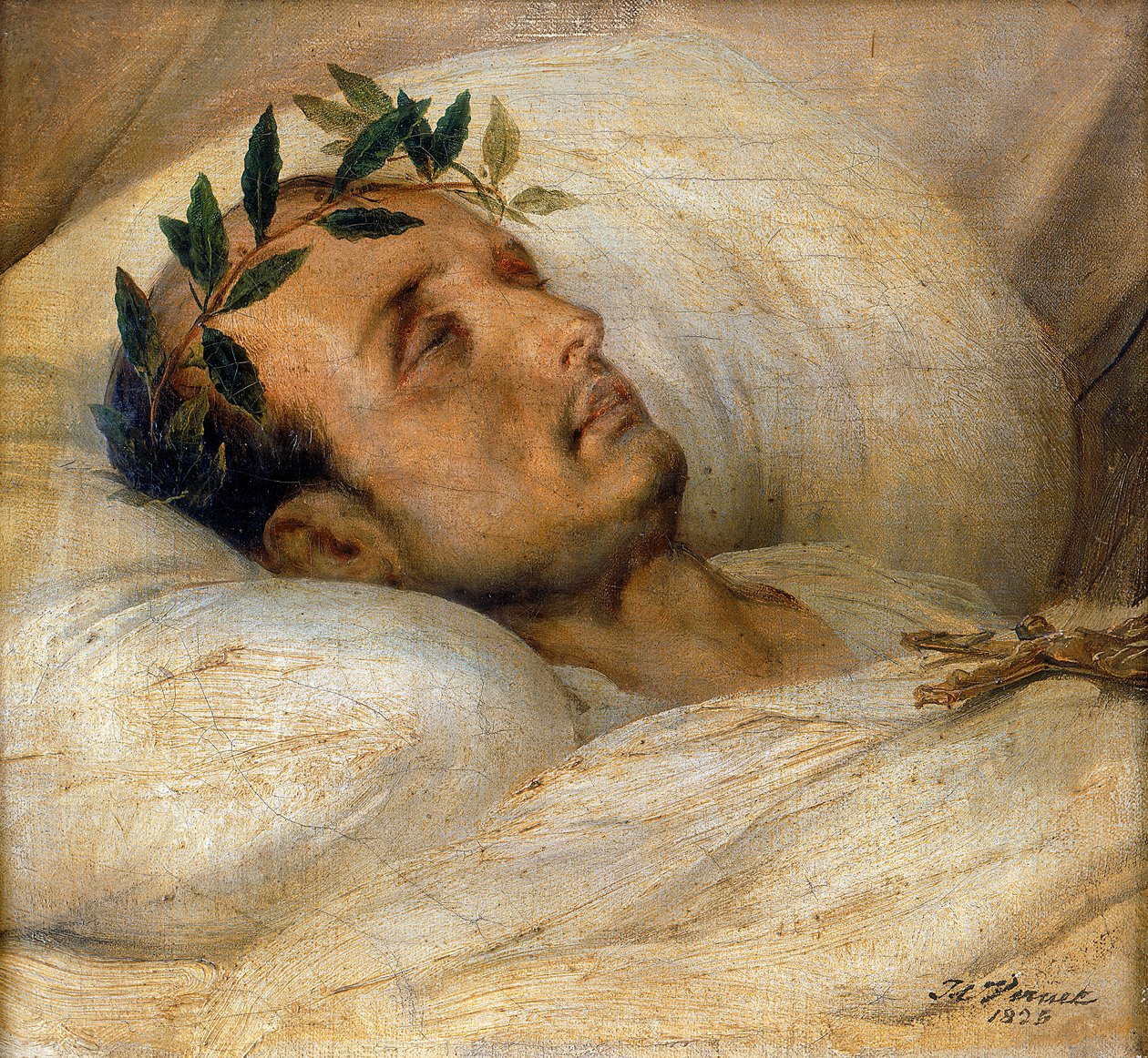 Napoleon on his Deathbed, May 1821 by Emile Jean Horace Vernet