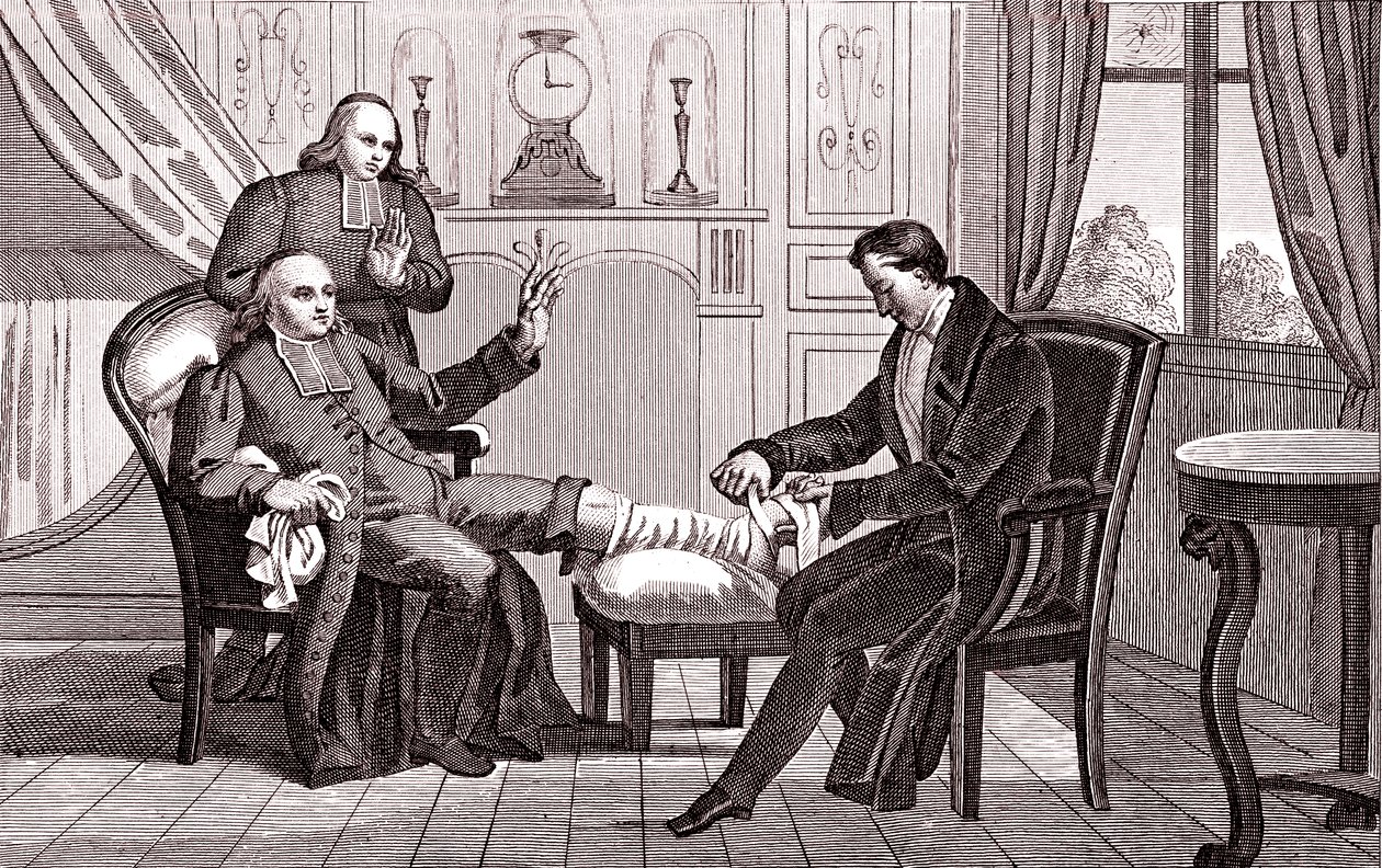 Gout and the Spider, Fable by La Fontaine by Emile Joseph Alexandre Gouget