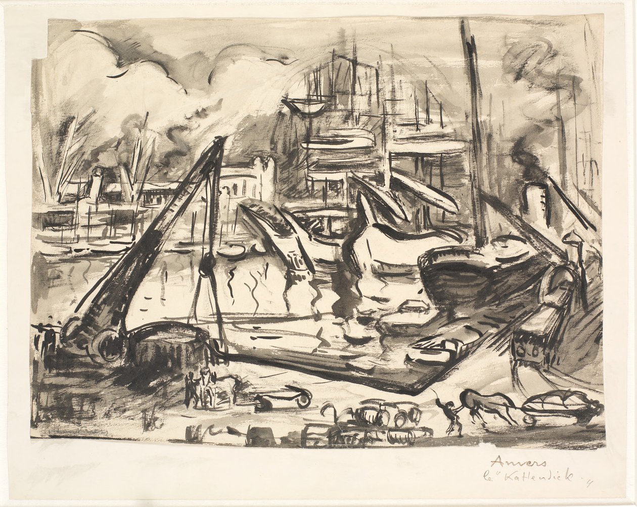 The Harbor Basin Kattendijk in Antwerp by Emile Othon Friesz