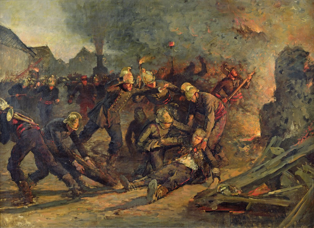 Death of Lt. Col. Froidevaux (1850-87) of the Paris Fire Brigade, 1887 by Emile Renard