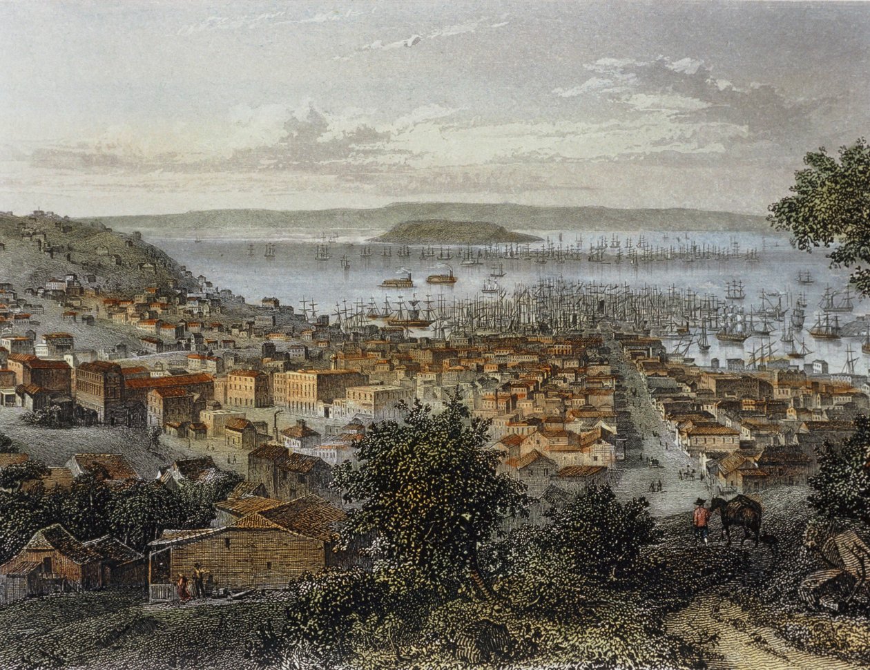 View of San Francisco, California, USA (engraving) by Emile Rouargue