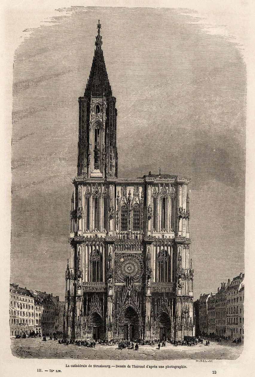 The Facade of the Cathedral of Strasbourg by Emile Theodore Therond