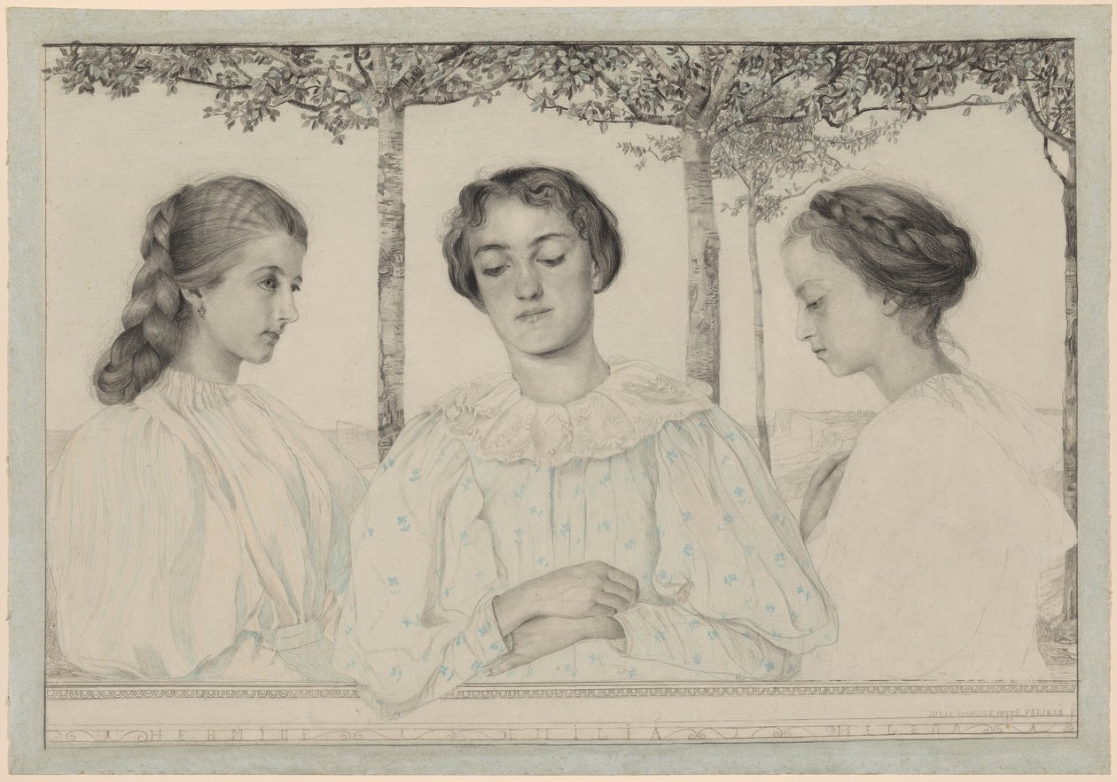 A Triple Portrait of Hermine, Emilia, and Helena by Emilie Mediz Pelikan