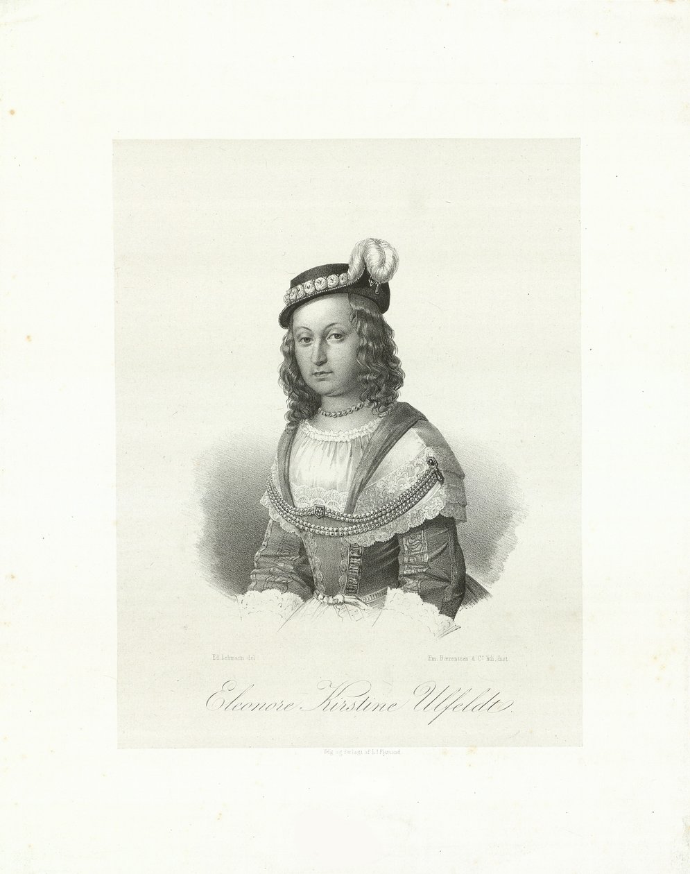 Leonora Christina, Countess Ulfeldt 1621-1698, 1847 by Emilius Ditlev Baerentzen