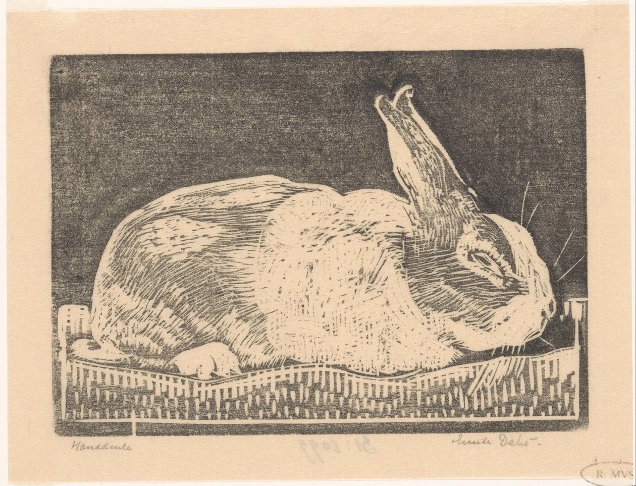 Rabbit by Emilius Wilhelmus Dehé (signed by artist)