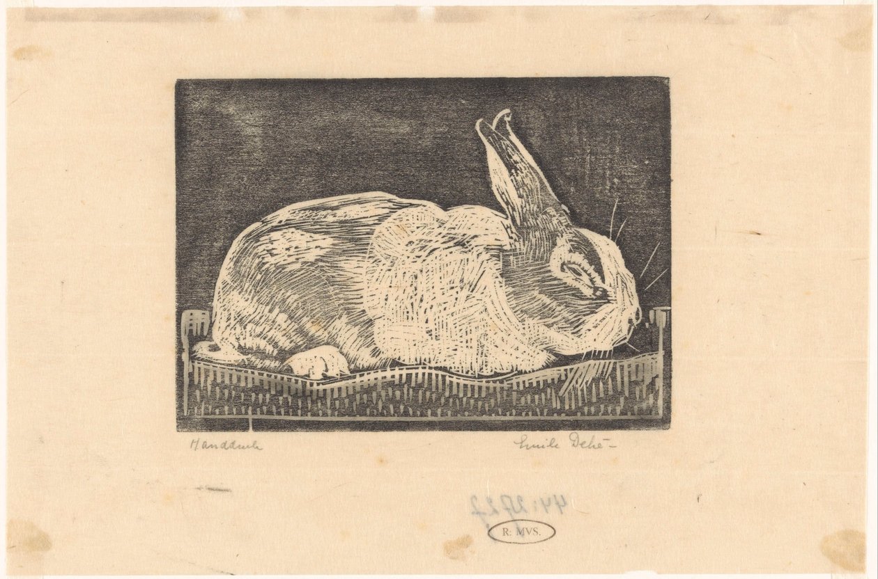 Rabbit by Emilius Wilhelmus Dehé (signed by artist)