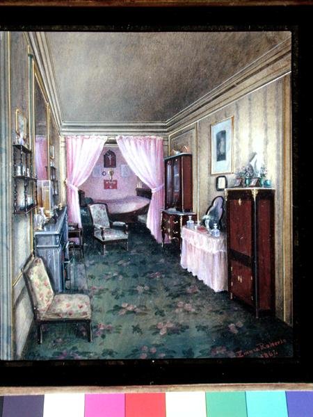 Bedchamber Interior at the Hotel Rainbeaux, Paris by Emma Roberts