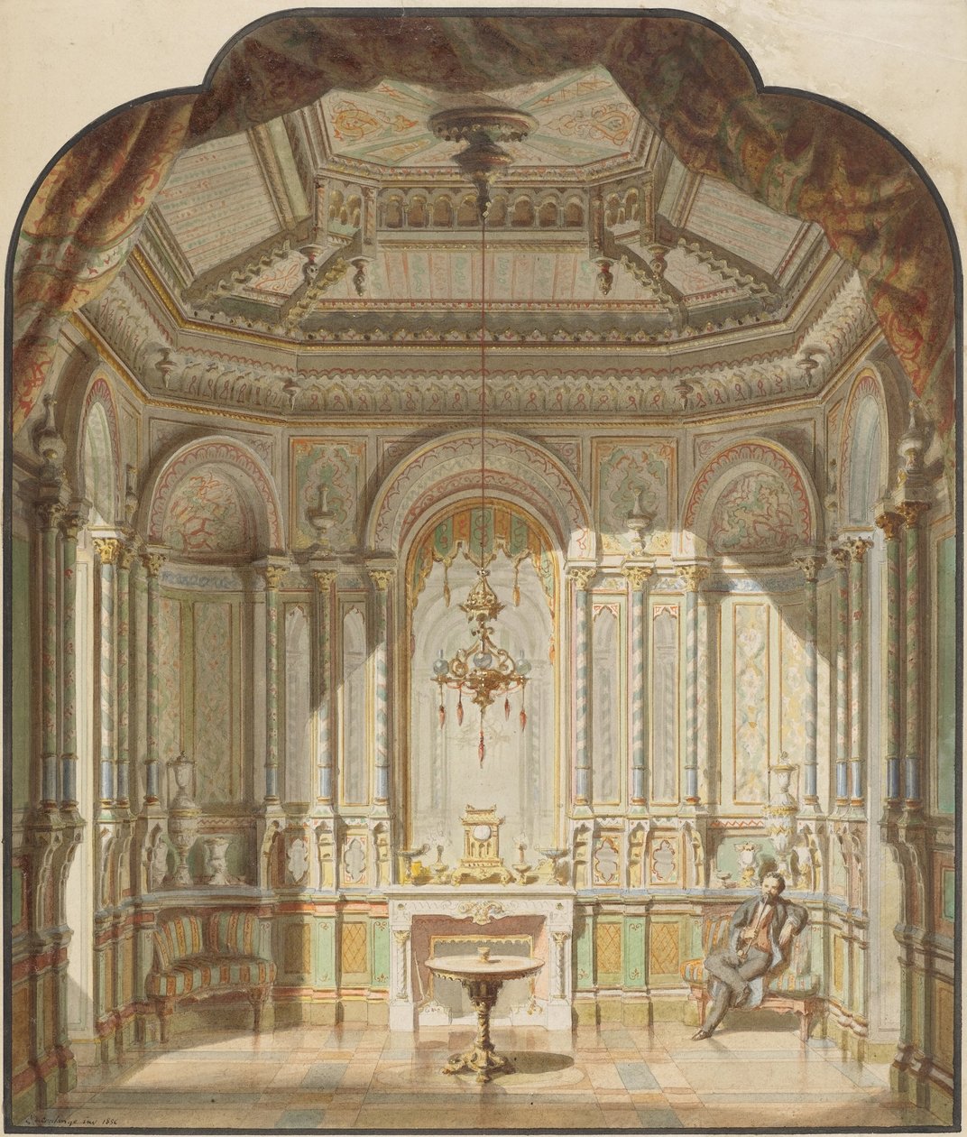 A Moorish Smoking Room by Emmanuel Coulange Lautrec
